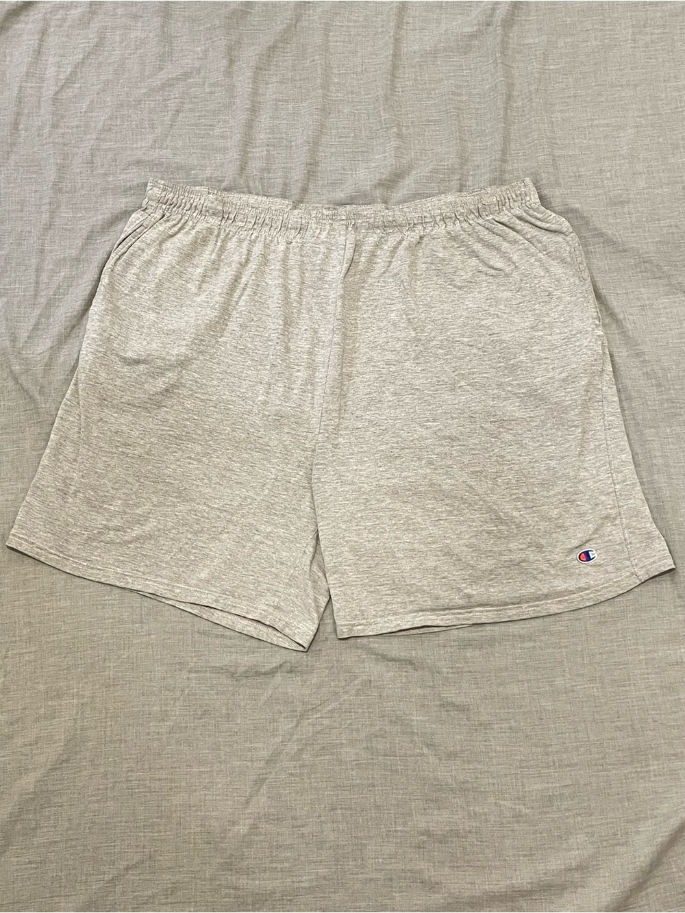 Champion Jersey Athletic Shorts Mens Size 3XL Heather Gray Cotton Gym Pockets